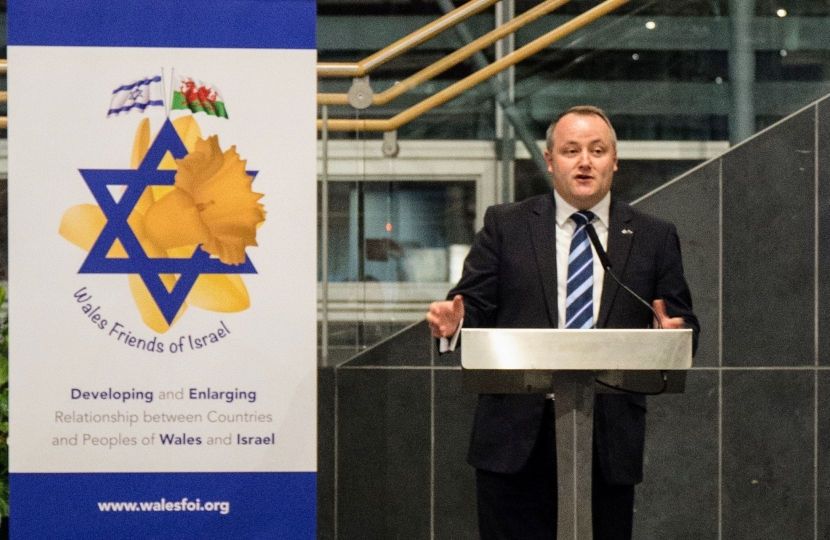 Clwyd West AM Darren Millar at the official launch of Wales Friends of Israel in the Senedd